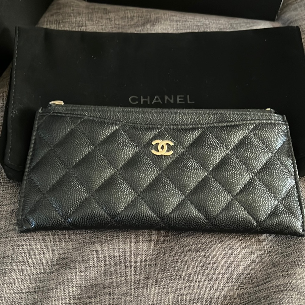 Chanel leather long wallet and card holder